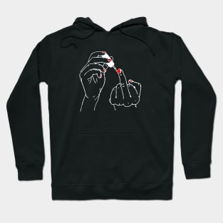 Painted Middle Finger Nail Hoodie
